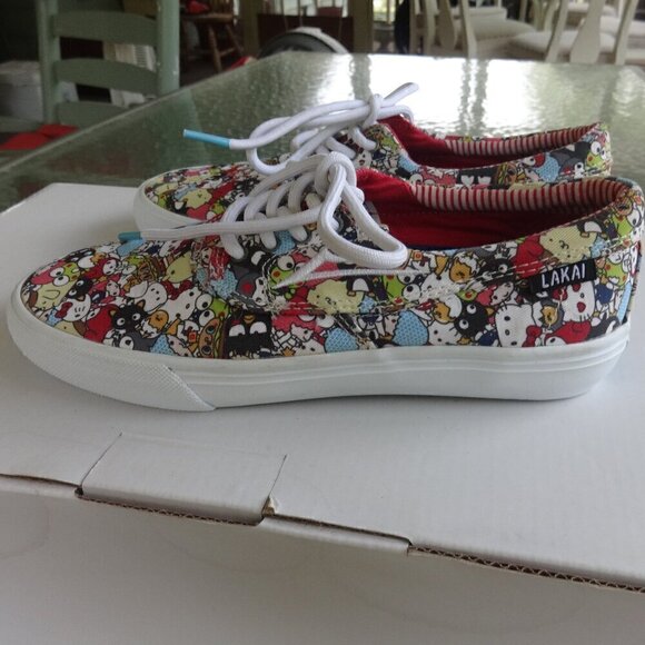 LAKAI Hello Sanrio canvas sneakers size men's/youth 4, Camby style, Kitty print - Picture 3 of 15